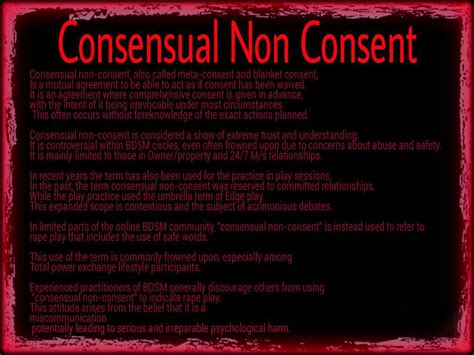 Does consensual non